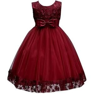 Big Girl Flower Dresses Pageant Party Baptism Baby Sleeveless Girls Toddler